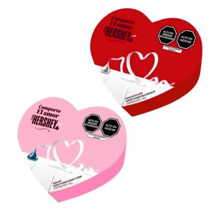 KISSES CORAZON ROJO/ROSADO 102G.