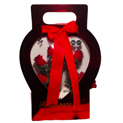 CARTERA CORAZÓN CON LAZO ROSAS PARA TI DBRENCE X 80 GR