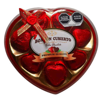 CHOCOLATE CORAZON LJ ROJO LAZO X 8 UNID X 36 UNID